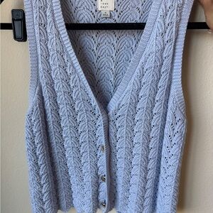 A New Day Women's Soft Blue Knit Cardigan Vest